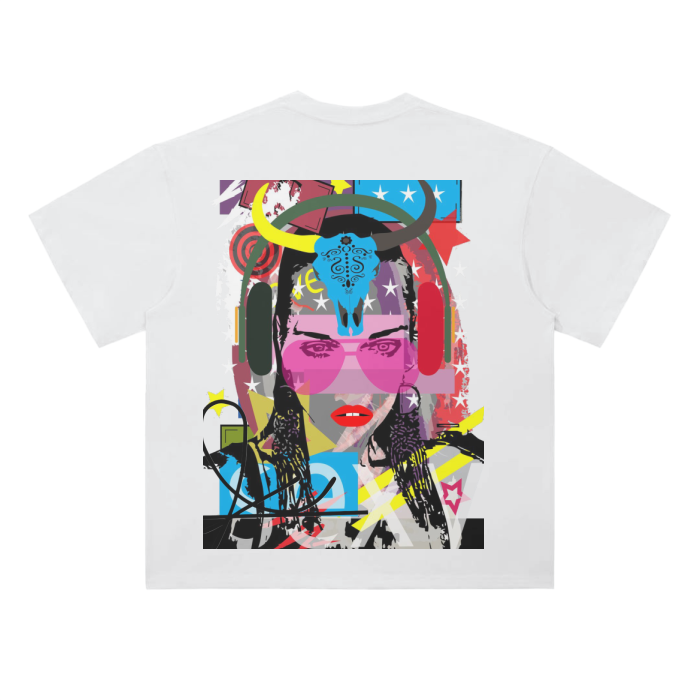 Cotton Graphic T-Shirt - Rainbow Print