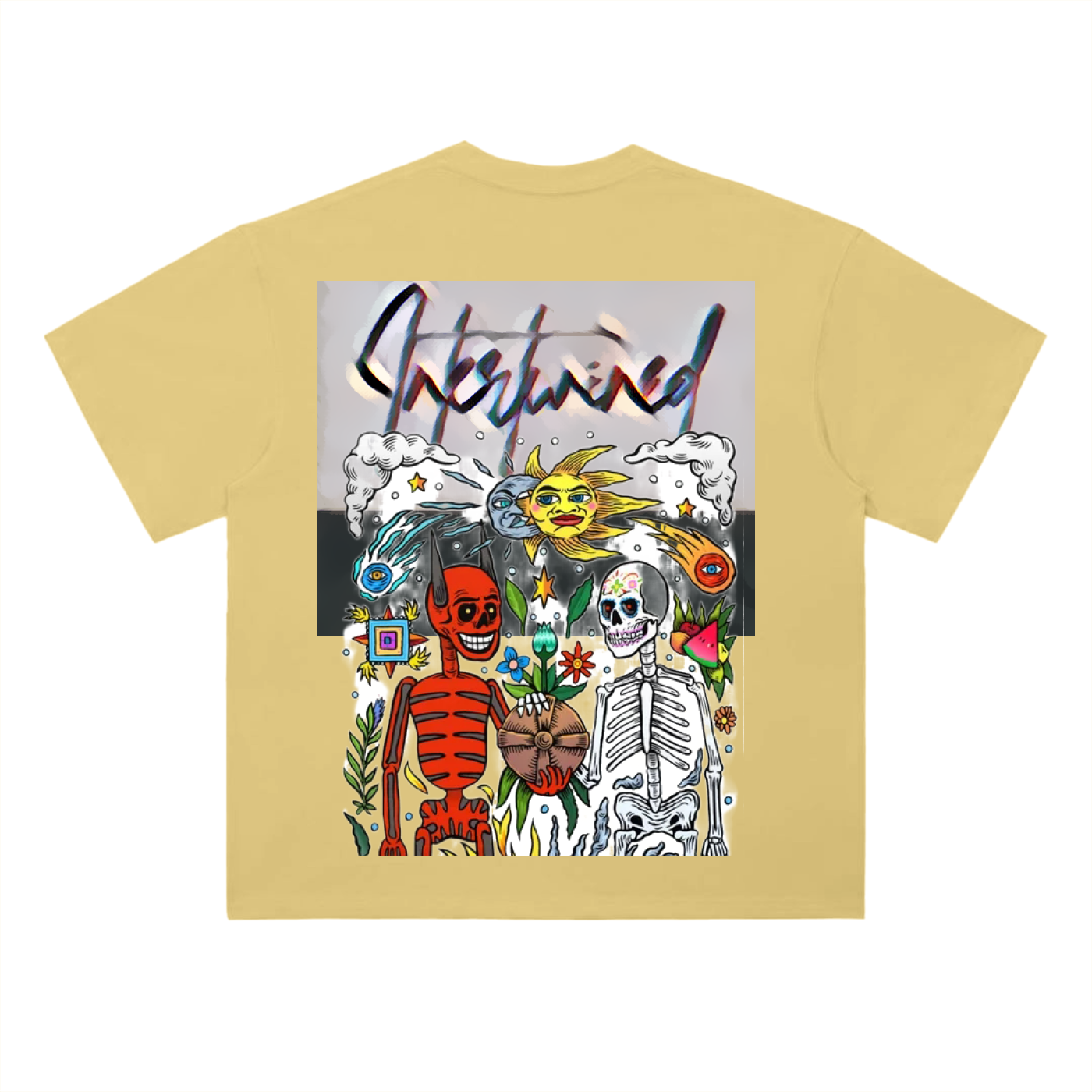 Cotton Graphic T-Shirt - Intertwined Print