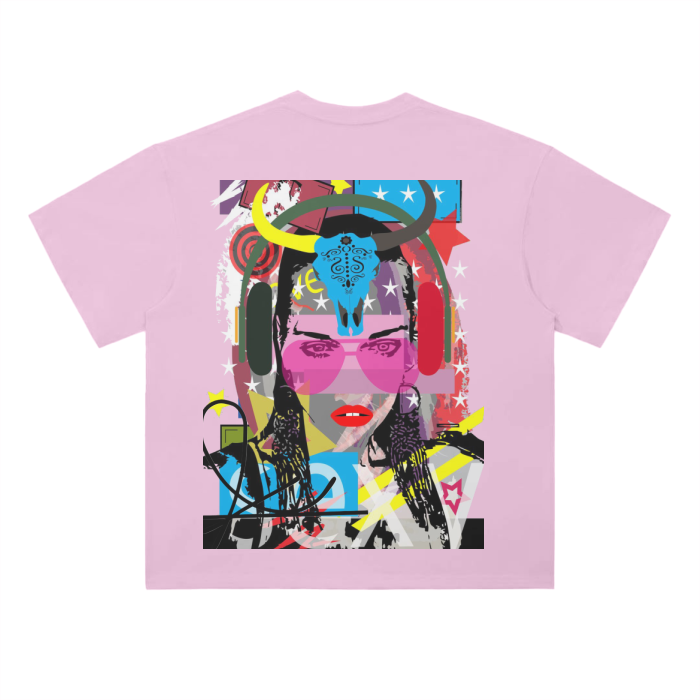 Cotton Graphic T-Shirt - Rainbow Print