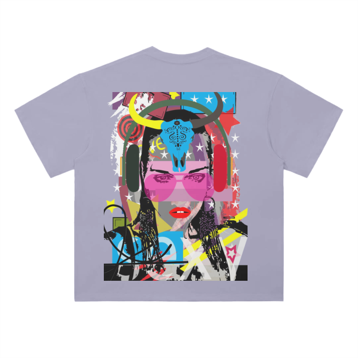 Cotton Graphic T-Shirt - Rainbow Print