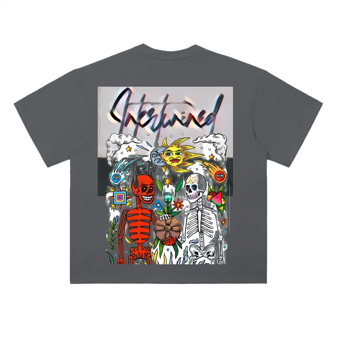 Cotton Graphic T-Shirt - Intertwined Print