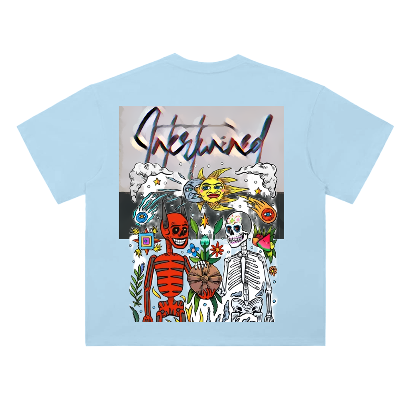 Cotton Graphic T-Shirt - Intertwined Print