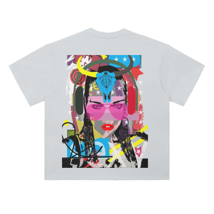 Cotton Graphic T-Shirt - Rainbow Print
