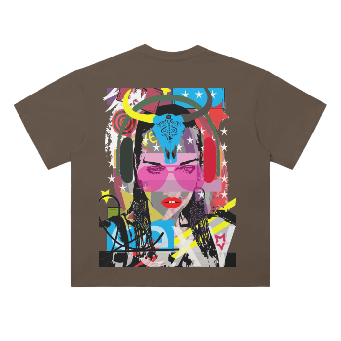 Cotton Graphic T-Shirt - Rainbow Print