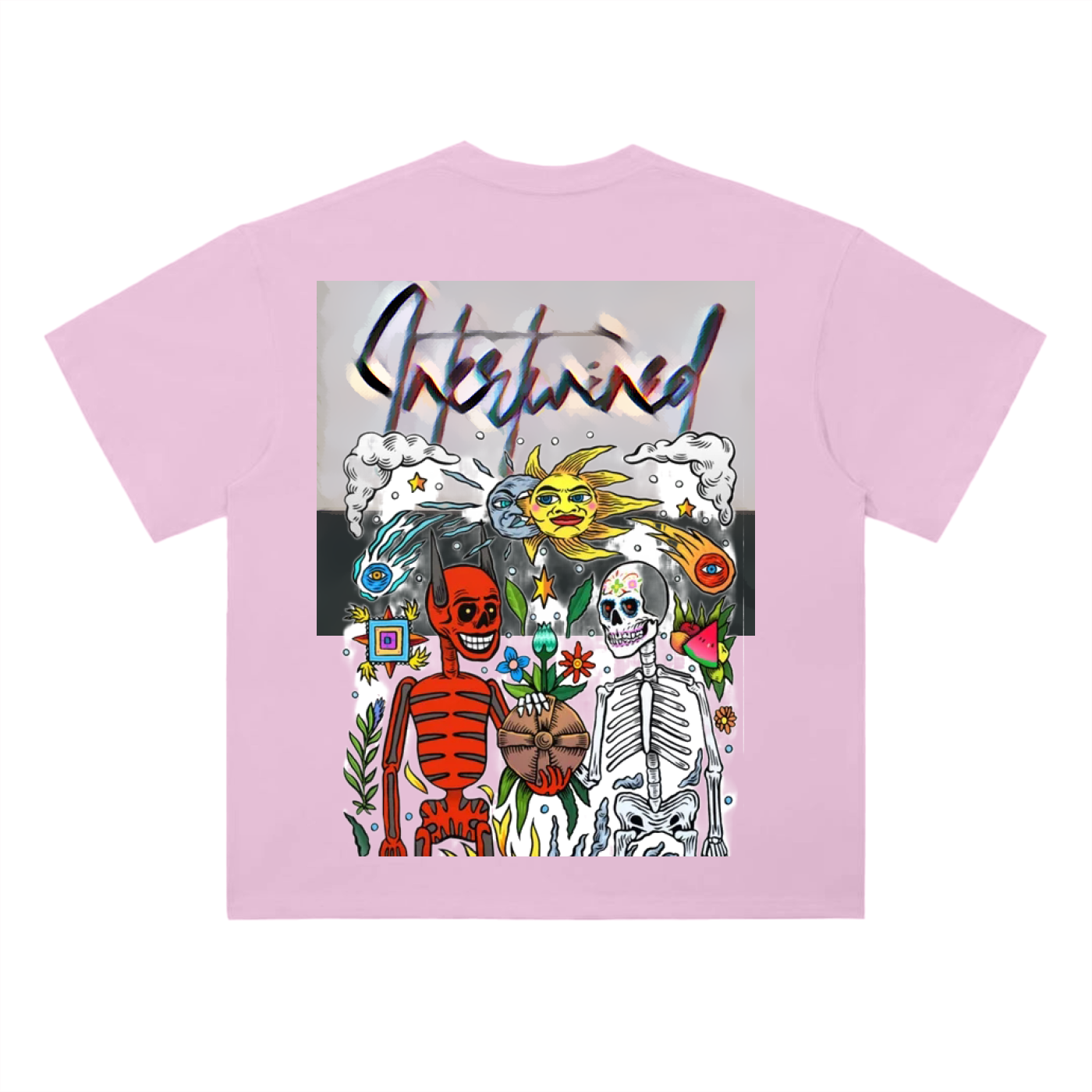 Cotton Graphic T-Shirt - Intertwined Print