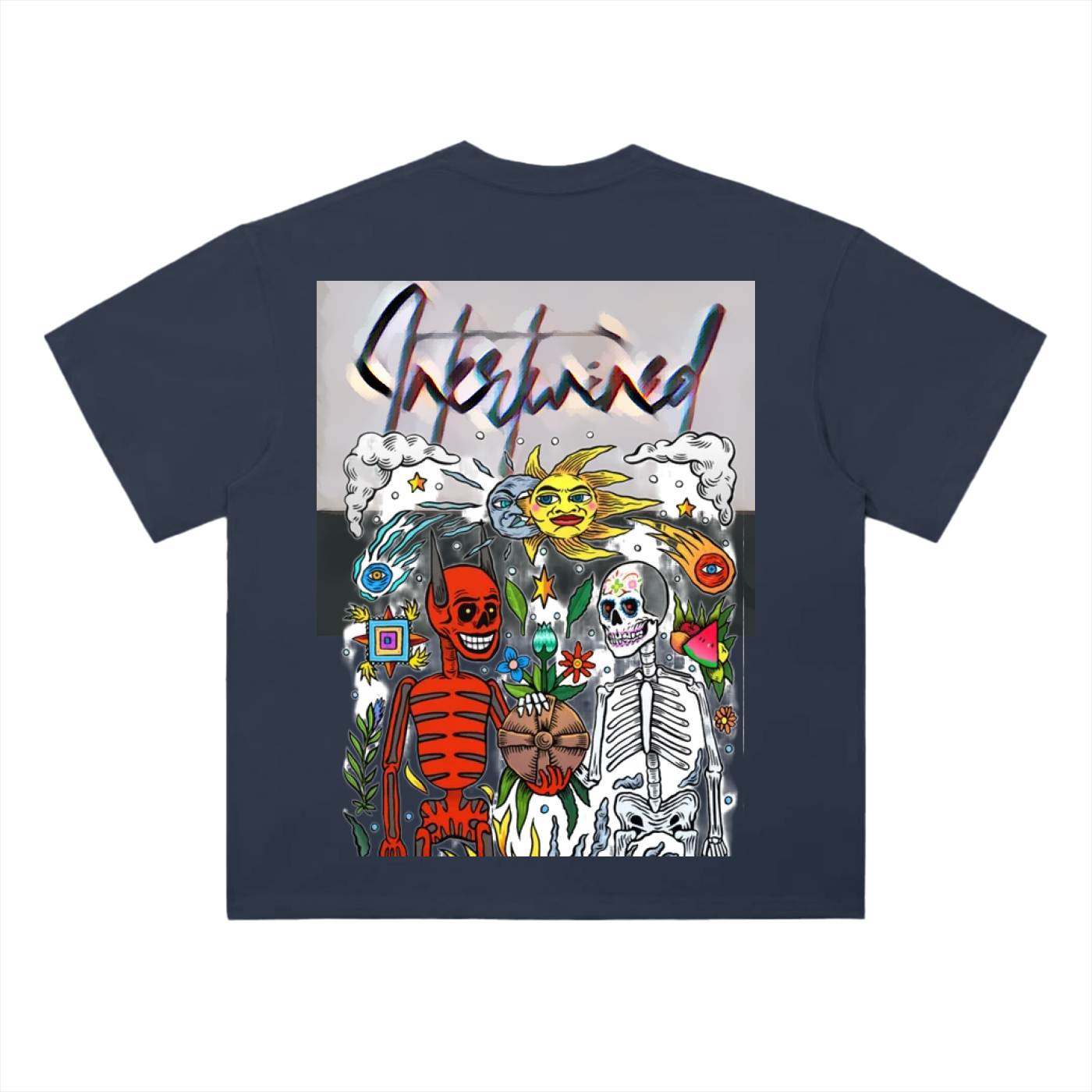 Cotton Graphic T-Shirt - Intertwined Print