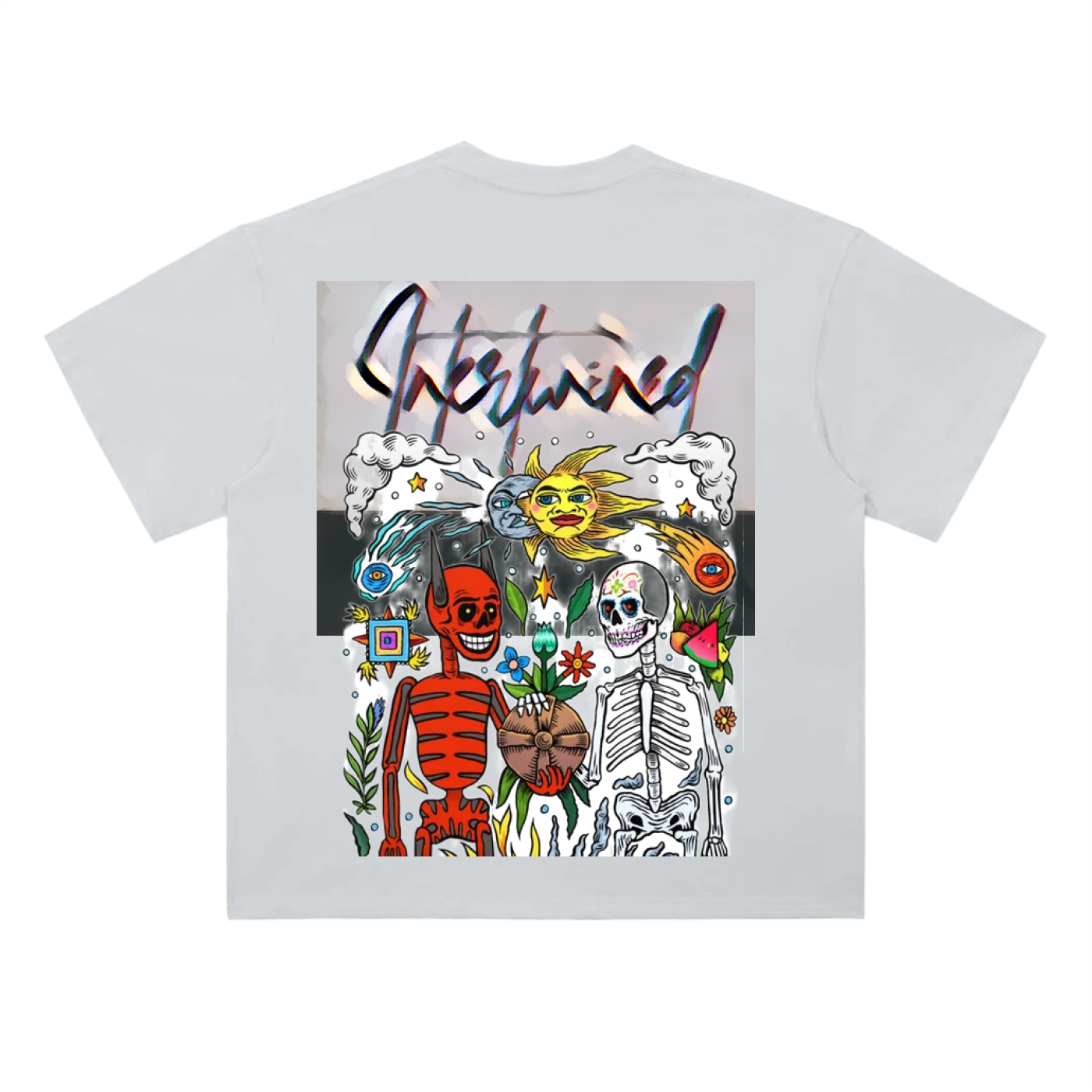 Cotton Graphic T-Shirt - Intertwined Print