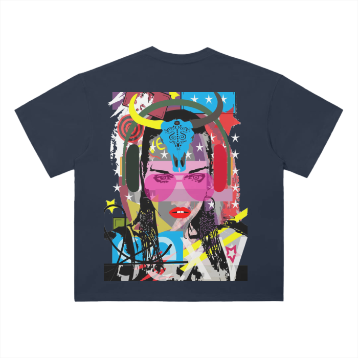 Cotton Graphic T-Shirt - Rainbow Print
