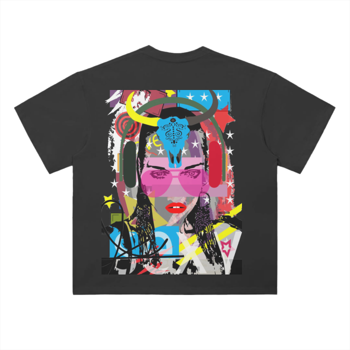 Cotton Graphic T-Shirt - Rainbow Print