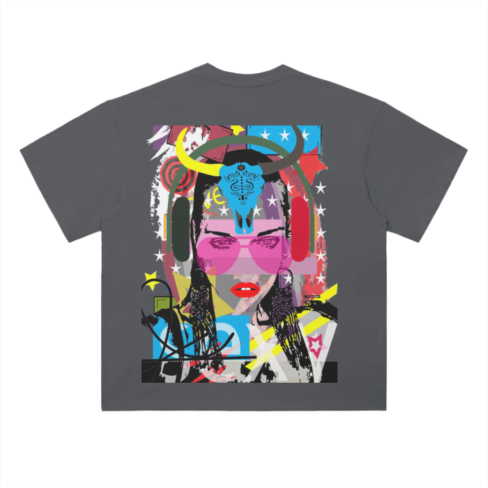 Cotton Graphic T-Shirt - Rainbow Print