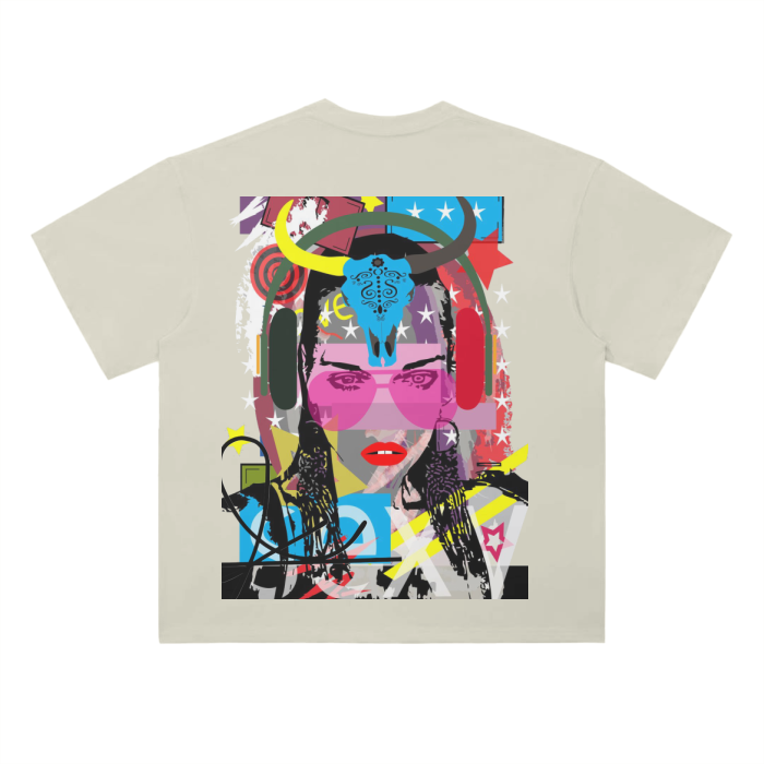 Cotton Graphic T-Shirt - Rainbow Print