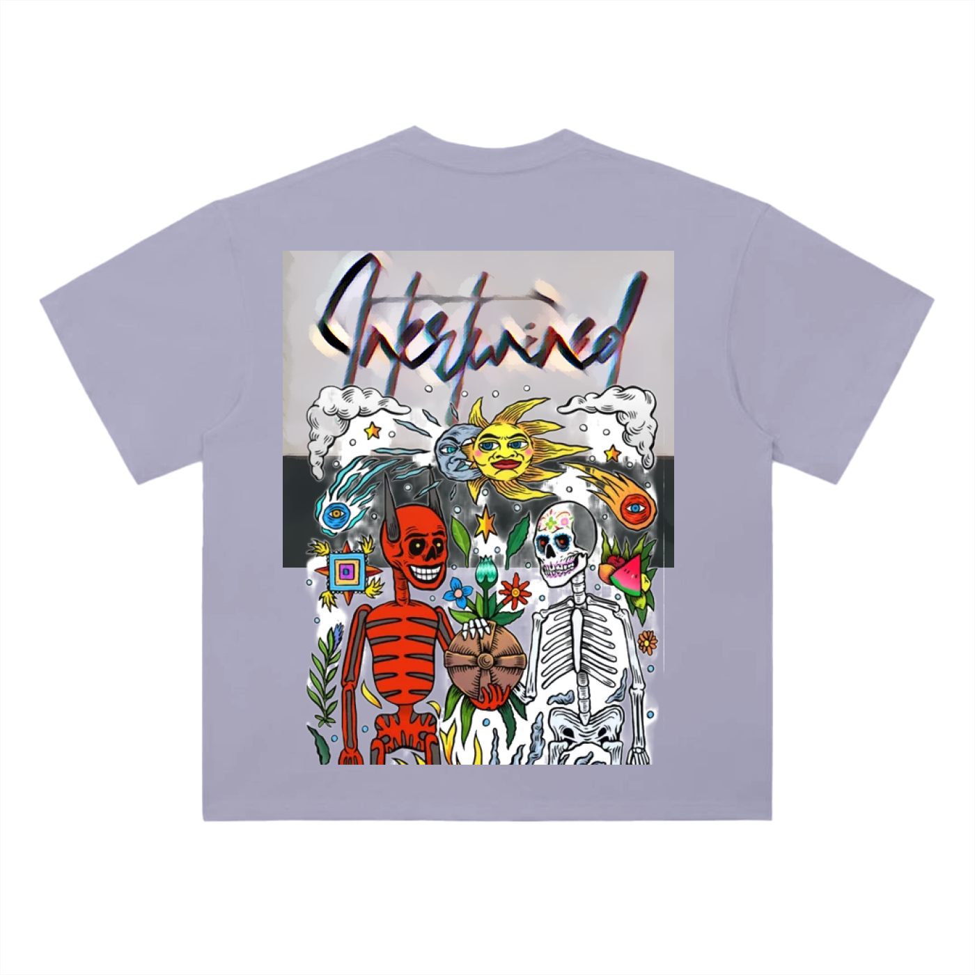 Cotton Graphic T-Shirt - Intertwined Print